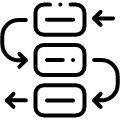 Black square icon with a white spiral design in the center.